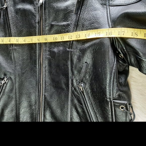 First Leather Apparel Women's Black Motor Leather Jacket  Size L - Picture 12 of 14